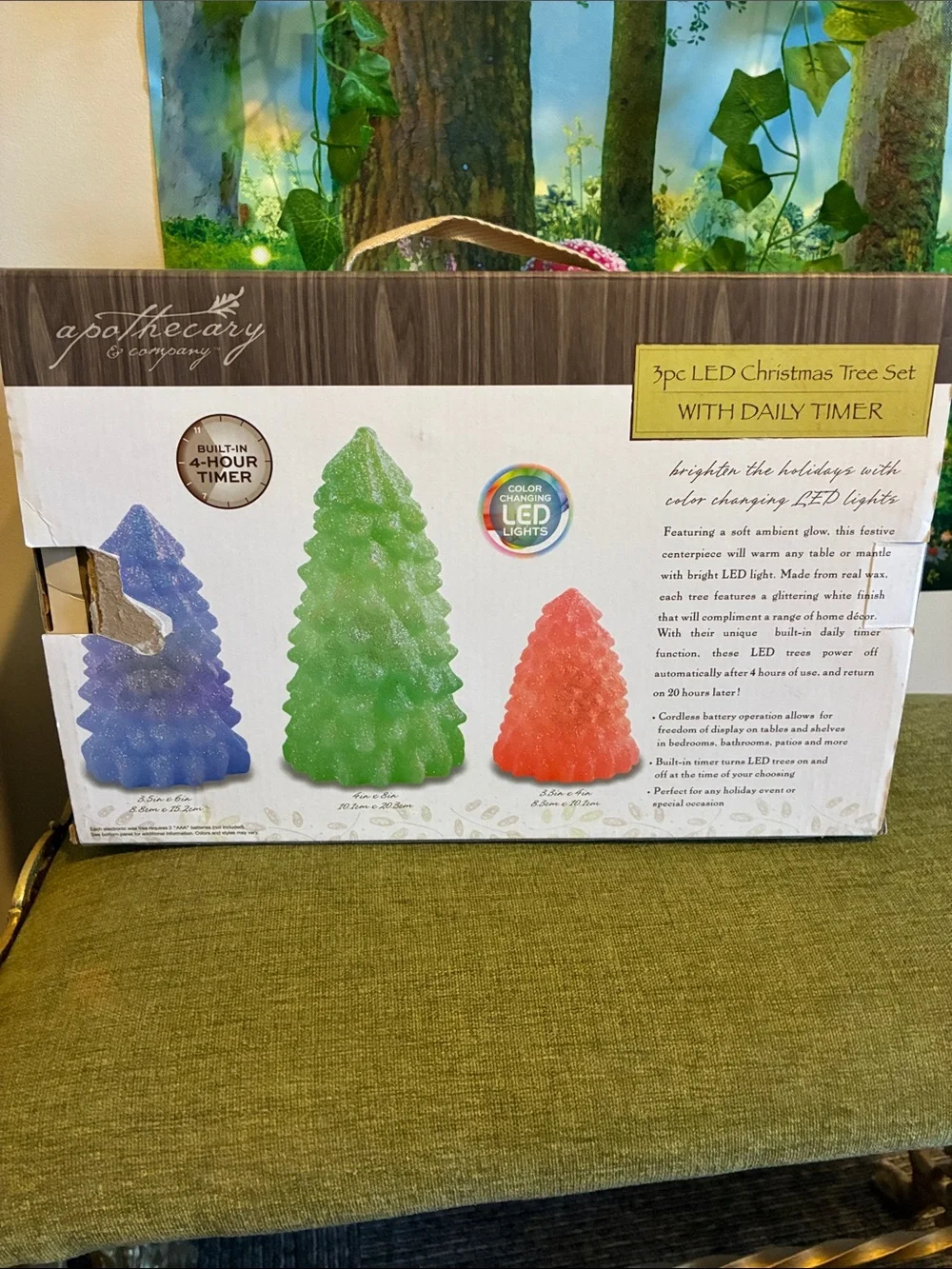 White LED Christmas Tree Set - 3pc